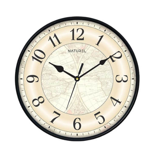 NATUREL Plastic Round Shape Wall Clock