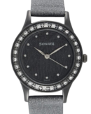 Sonata Quartz Analog Black Dial
