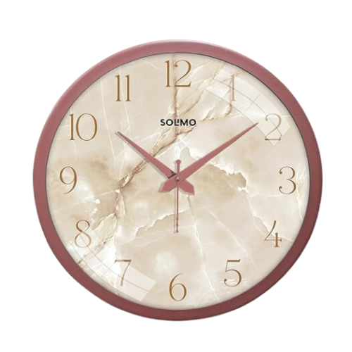 Amazon Brand - Solimo 12-Inch Marble Dial Catholic Plastic Analog Wall Clock