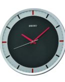 SEIKO Elegant Round Silver Plastic Analog Home Decor Wall Clock