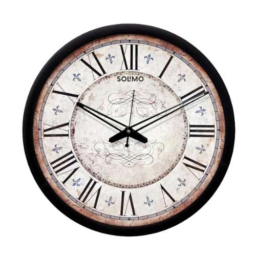 Amazon Brand - Solimo Plastic Silent Movement Designer Analog Wall Clock