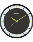 SEIKO Elegant Round Black Plastic Analog Home Decor Wall Clock