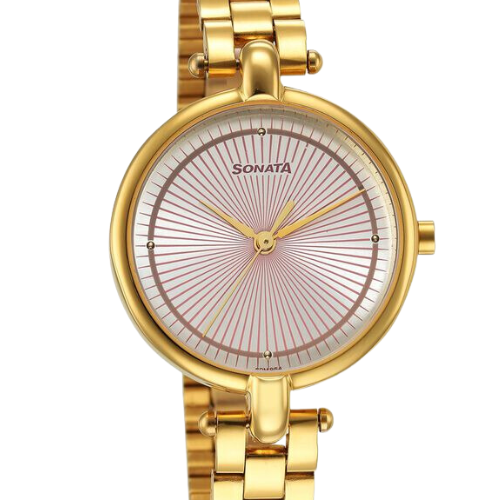 Sonata Gold Edit Silver Dial