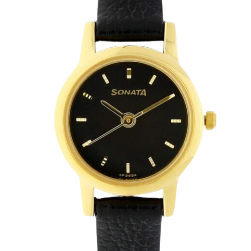 Sonata Quartz Analog Black Dial