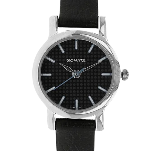 Sonata Quartz Analog Black Dial