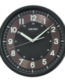 SEIKO Elegant Round Analog LumiBrite Black Plastic English Numbers Home Decor Wall Clock