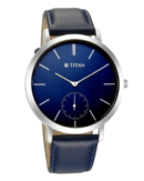 Titan Memento Blue Dial Analog Leather Strap watch for Men