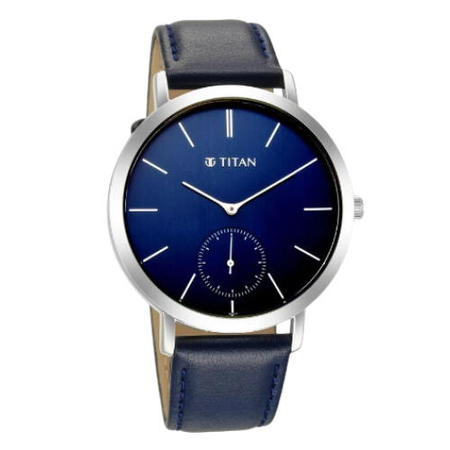Titan Memento Blue Dial Analog Leather Strap watch for Men
