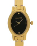 Sonata Quartz Analog Black Dial
