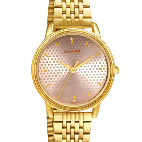 Sonata Gold Edit Pink Dial Women Watch