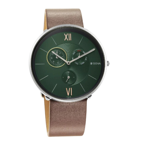 Titan Slim Quartz Multifunction Teal Dial