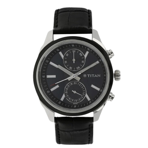 Titan Men's Midnight Precision: Multifunction Blue Dial