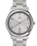 Titan Workwear White Dial Analog with Date Stainless Steel Strap watch for Men