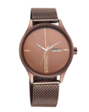 Fastrack Style Up Quartz Analog with Day and Date Brown Dial
