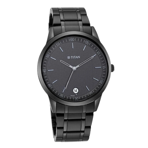 Titan Men's Timeless Style Watch: Refined Black Dial