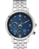 Fastrack Tick Tock Quartz Analog Blue dial Metal Strap Watch for Guys
