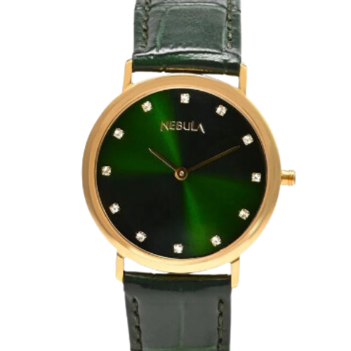 Nebula by Titan Quartz Analog Green Dial Green Leather Strap Watch For Men