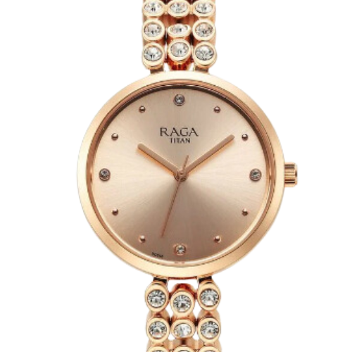 Titan Raga Showstopper Quartz Analog Rose Gold Dial