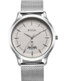 Titan Men's Urban Edge Lustrous Grey Dial Leather Watch