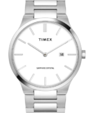 Timex Men Analog White Round Stainless Steel Dial