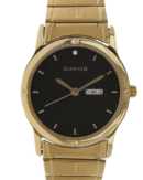 Sonata Quartz Analog Black Dial
