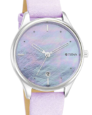Titan Pastel Dreams Mother Of Pearl Dial Analog Leather Strap watch for Women