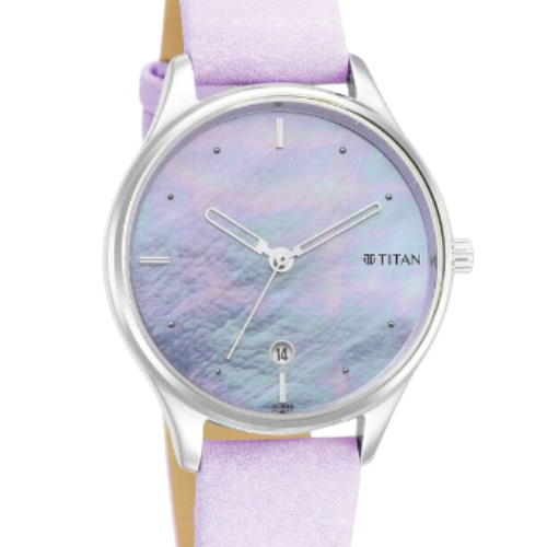 Titan Pastel Dreams Mother Of Pearl Dial Analog Leather Strap watch for Women