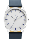 Fastrack After Dark White Dial Leather Strap Watch for Guys