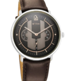 Titan Quartet Black Dial Quartz Multifunction Leather Strap watch for Men