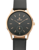 Titan Workwear Black Dial Women Watch With Leather Strap