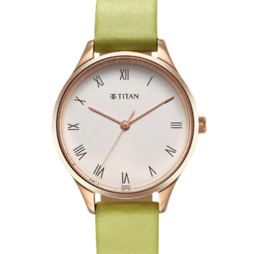 Titan Workwear Green Leather Strap watch for Women