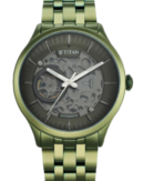 Titan Metal Mechanicals Grey Dial Automatic Stainless Steel Strap Watch for Men