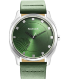 Fastrack Stunners Quartz Analog Green Dial Leather Strap Watch for Guys