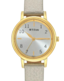 Titan Karishma Grey Dial Analog Leather Strap watch for WoMen