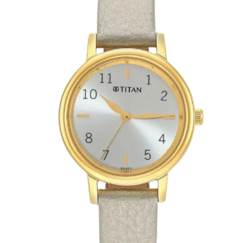 Titan Karishma Grey Dial Analog Leather Strap watch for WoMen