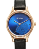 Titan Karishma Quartz Analog Blue Leather Strap for Women