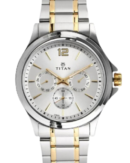 Titan Workwear Silver Dial Quartz Multifunction Stainless Steel Strap watch for Men