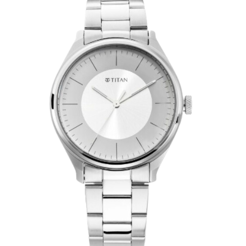 Titan Men's Urban Edge Lustrous Grey Dial Leather Watch