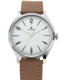 Titan Men's Urban Edge Lustrous Silver Dial Leather Watch