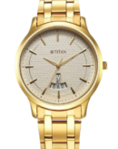 Titan Karishma Quartz Analog Champagne Dial Stainless Steel Strap Watch for Men