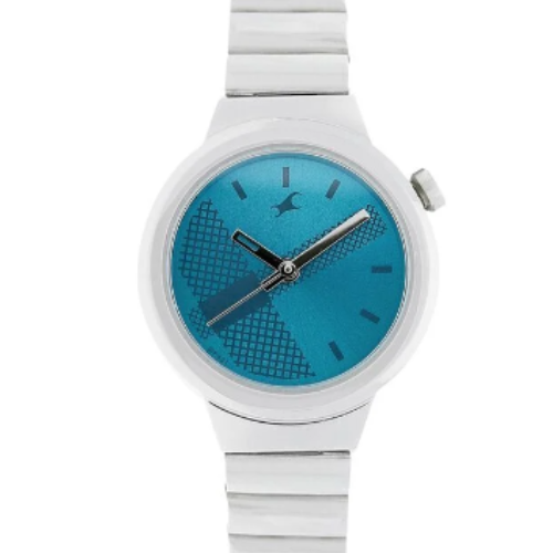 Fastrack Quartz Analog Blue Dial Metal Strap Watch for Girls