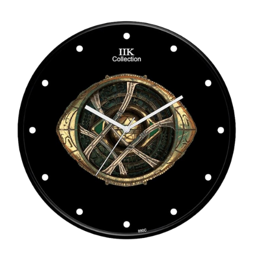 IIK COLLECTION Designer Analogue Round Glass and Plastic Wall Clock