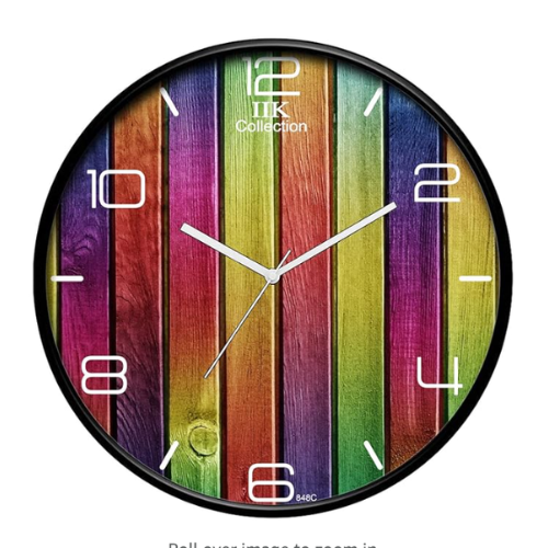 IIK COLLECTION Plastic Designer Analogue Round Wall Clock