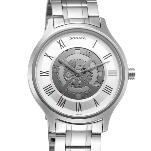 Sonata Unveil Quartz Analog Silver Dial